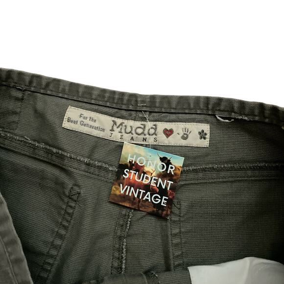 y2k 2000s Vintage M.U.D.D. Khaki Green Cropped Cargo Capri Pants Size Large - Picture 5 of 5